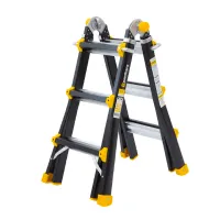 Vouwladder PRO telescopisch 4x3 black