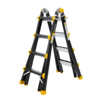 Vouwladder PRO telescopisch 4x4 black